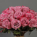 30 Stems Deep Purple Roses Vase