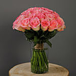 30 Stems Light Pink Roses Vase
