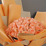 30 Stems Peach Roses Bouquet