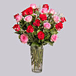 35 Pink & Red Roses Vase