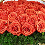 40 Stems Orange Roses Basket