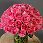 40 Stems Pink Roses Vase