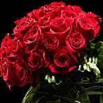 40 Stunning Red Roses Vase