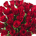 50 Romantic Red Roses Vase