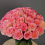 50 Stems Light Pink Roses Vase