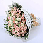 60 Stems of Pink & White Spray Roses Bunch