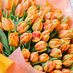70 Orange Tulips Bouquet