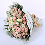 70 Stems of Pink & White Spray Roses Bunch
