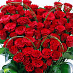 75 Red Roses Heart Shaped Arrangement
