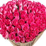 100 Elegant Pink Roses Bouquet
