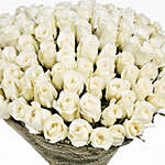 100 Elegant White Roses Bouquet