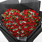 100 Red Roses Heart Shaped Bouquet