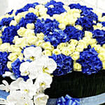 Blue & White Flowers Arrangement- Deluxe