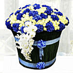 Blue & White Flowers Arrangement- Premium