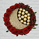 EID Red Roses & Rocher Arrangement- Deluxe
