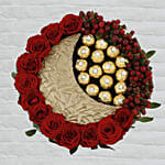 EID Red Roses & Rocher Arrangement- Premium