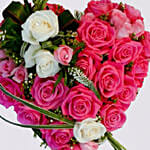 Heart Shaped Arrangement Of Roses- Deluxe