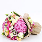 Mix Flowers Bunch With Pink Hydrangeas- Premium