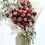 Pink Roses Bouquet- Deluxe