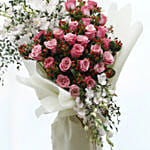 Pink Roses Bouquet- Premium