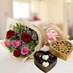 Beautiful Roses & Godiva Chocolates 250 gms