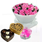 Delicate Pink Roses & Godiva Chocolates 250 gms