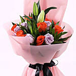 Elegant Flower Bouquet & Ferrero Rocher 12 Pcs