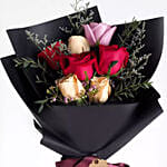 Mixed Roses Posy & Ferrero Rocher 12 Pcs