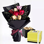 Mixed Roses Posy & Patchi Chocolates 750 gms