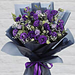 Purple Lisianthus & Ferrero Rocher 12 Pcs