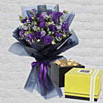 Purple Lisianthus & Patchi Chocolates 250 gms