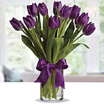 Royal Purple Tulips & Ferrero Rocher 12 Pcs