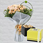 Spray Roses Bouquet & Patchi Chocolates 500 gms