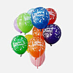 Happy Birthday Balloons with Roses Bunch