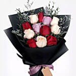 Red Velvet Cake with Roses Bunch