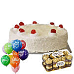 White Forest Cake with Ferrero Rocher- 16 Pcs