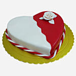 Red And White Heart Shape Cake