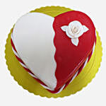 Red And White Heart Shape Cake