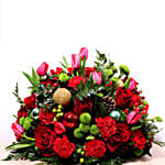 Red And Green Center Table Arrangement