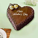 10 Red Roses & Heart Shape Chocolate Cake