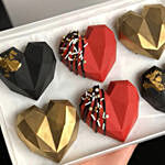 Heart Shape Vanilla Flavour Cakesicles With Gold Leaf