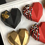Heart Shape Vanilla Flavour Cakesicles With Gold Leaf