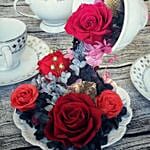 Beautiful Red Flower Pouring Tea Cup