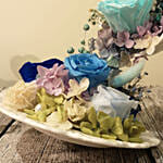 Blue Colour Flower Pouring Tea Cup