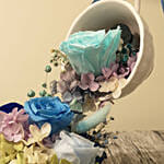 Blue Colour Flower Pouring Tea Cup