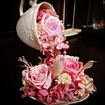 Pink Flower Pouring Tea Cup