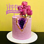 Happy Birthday Floral Vanilla Cake