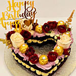 Heart Shape Happy Birthday Chocolate Cake
