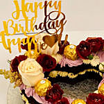 Heart Shape Happy Birthday Chocolate Cake