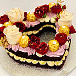 Rosy Heart Chocolate Cake